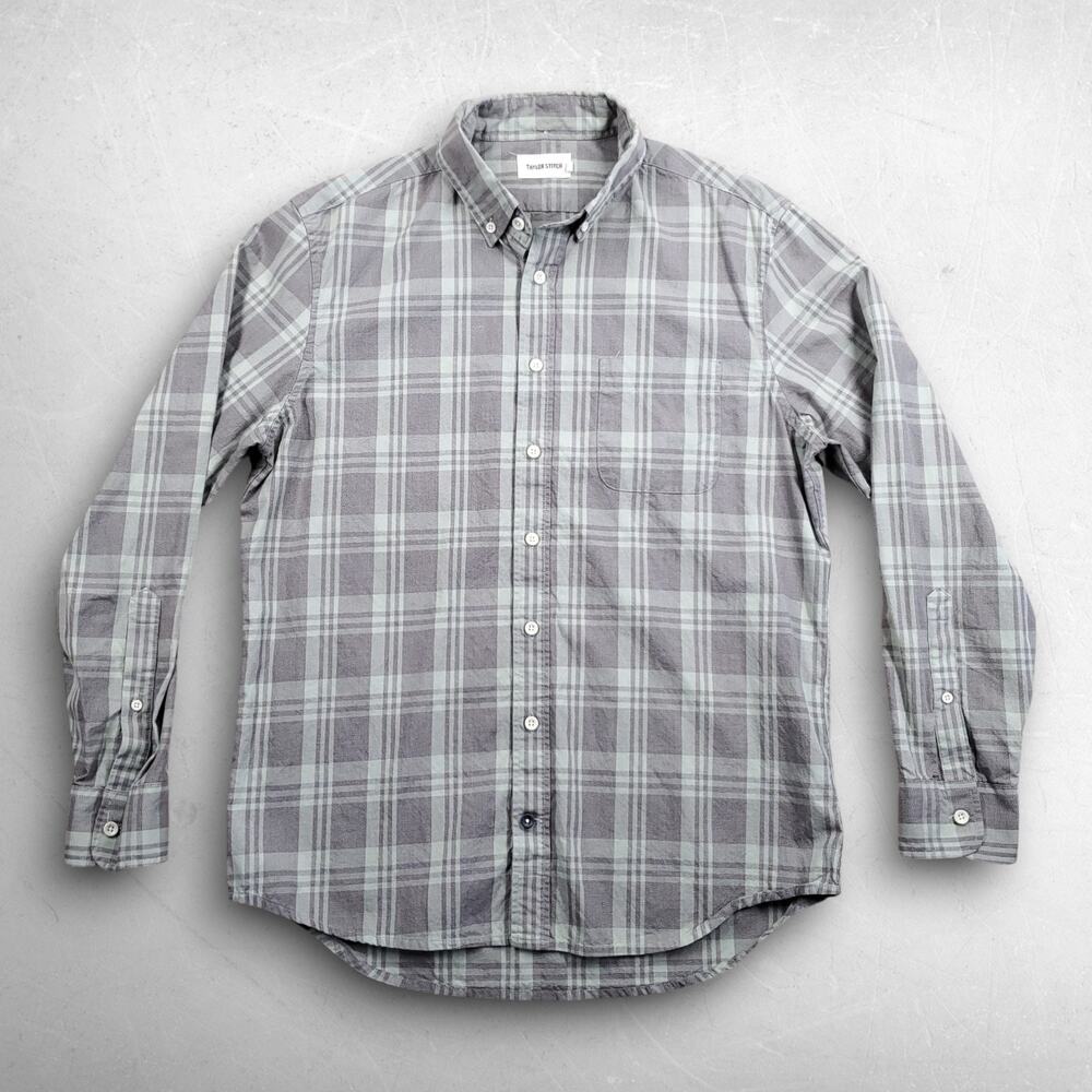 Taylor Stitch Jack Button Up Shirt Men 40 Green Plaid Long Sleeve Organic Cotton